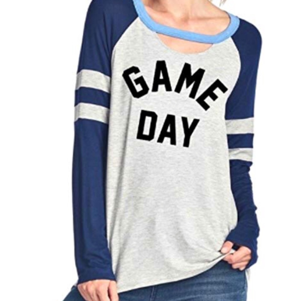 Game Day Long Sleeve Raglan T-Shirt with Choker To